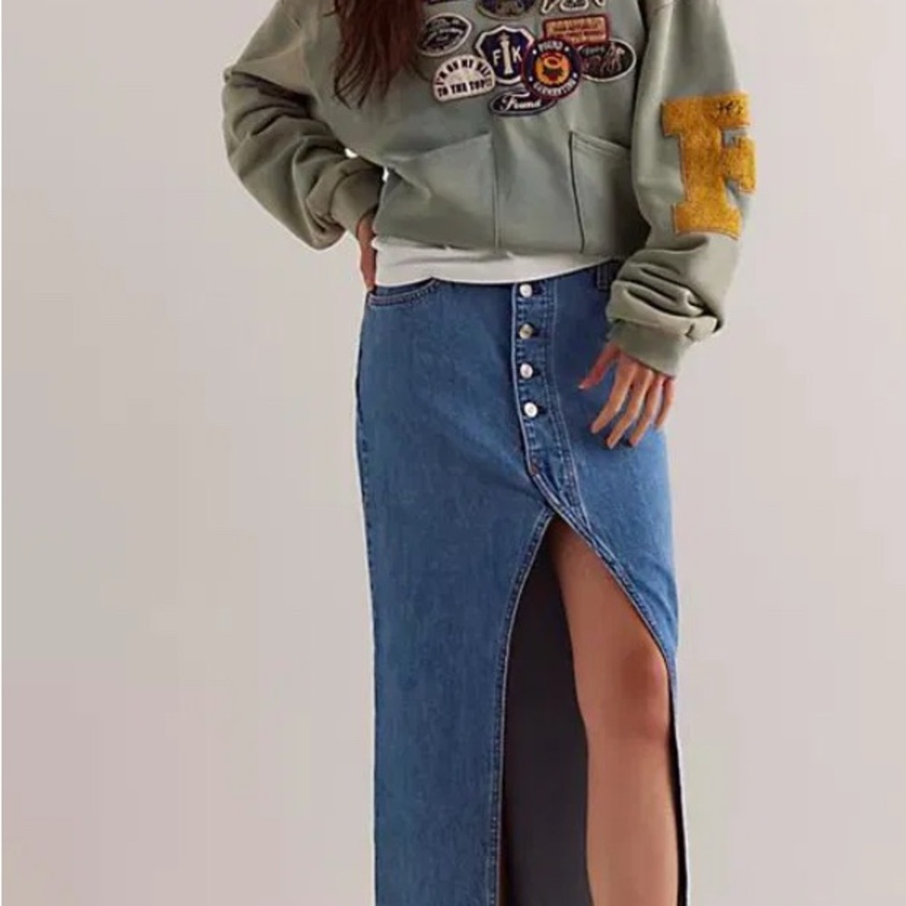 Free People We The Free - Chani Denim Skirt, Sz 26 NWT